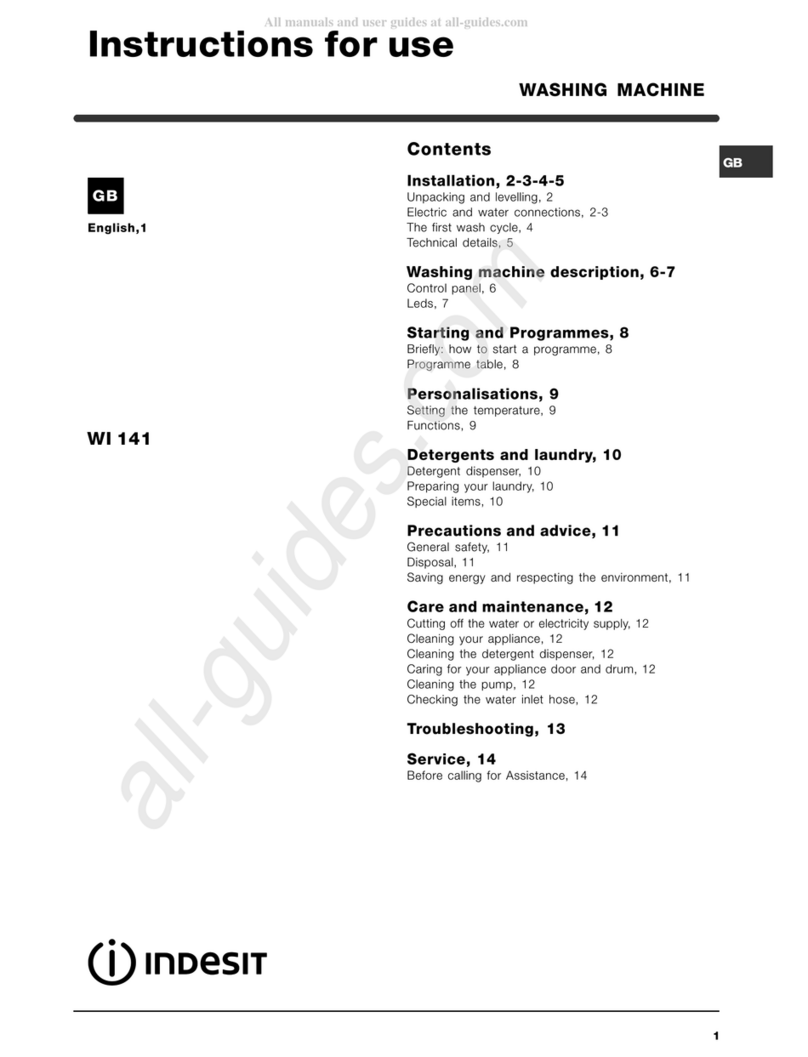 Indesit WI141 User manual