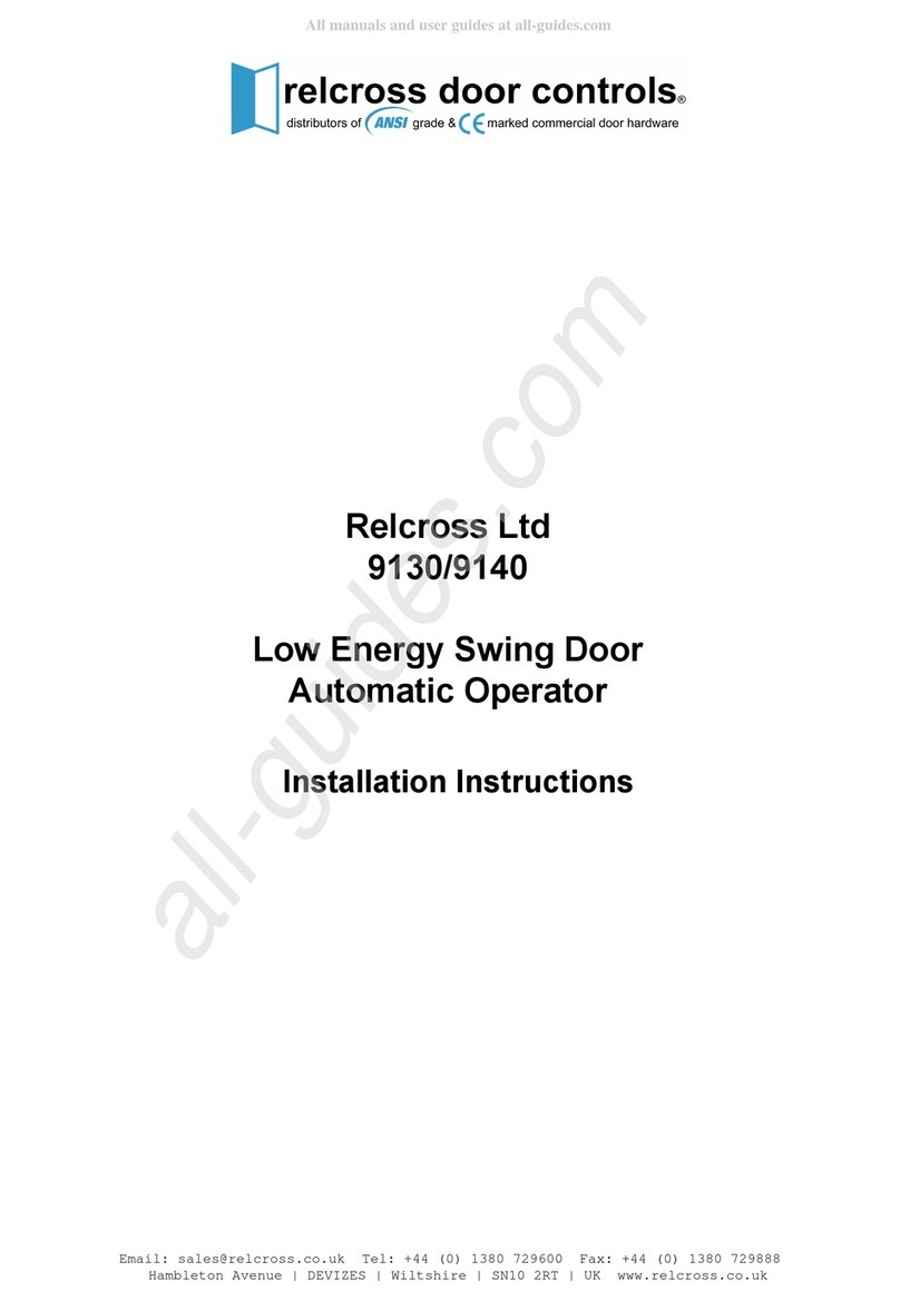 Relcross Door Controls 9130 User manual
