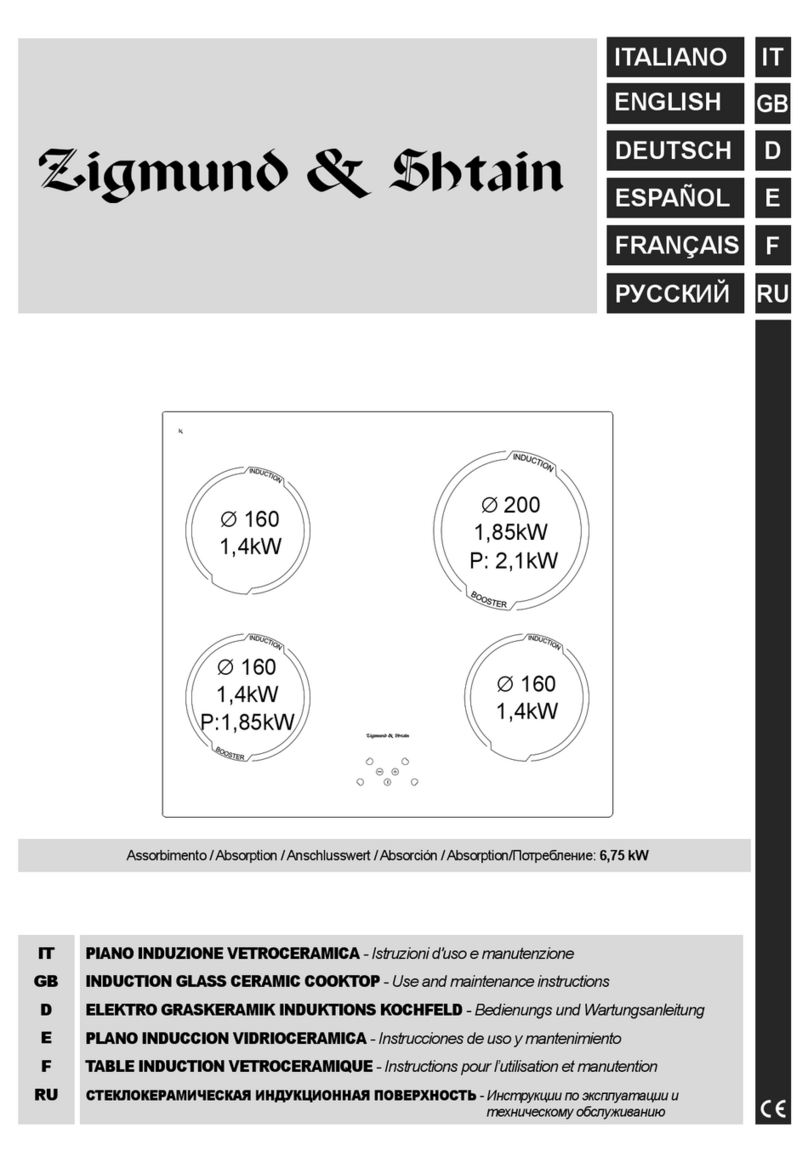 Zigmund & Shtain 3PCLIOBI3640ZS Use and maintenance instructions