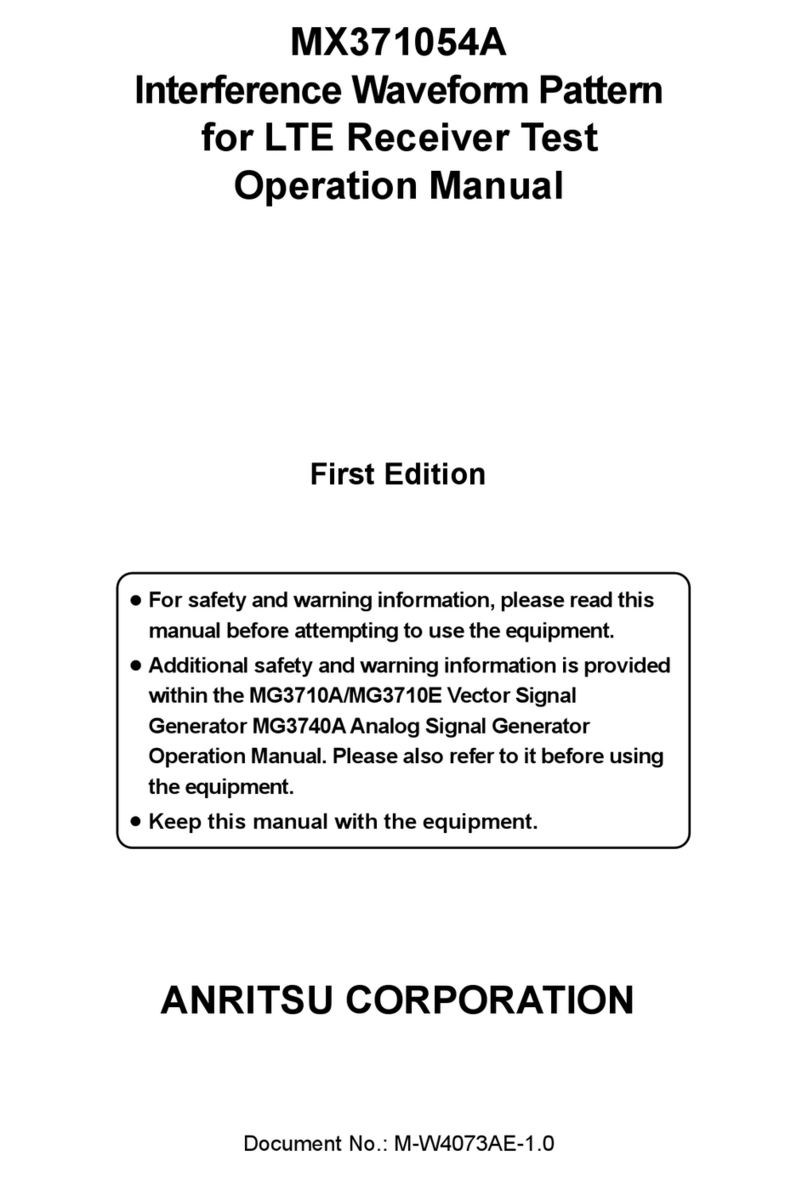 Anritsu MX371054A Operation manual