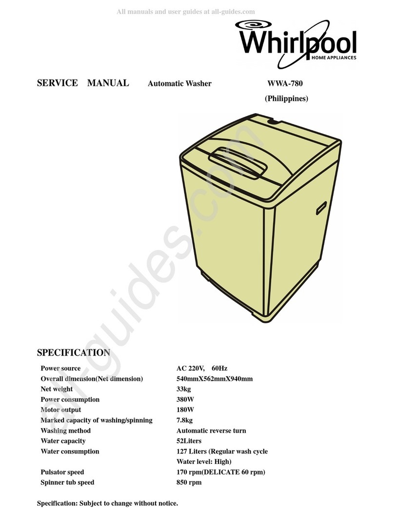 Whirlpool WWA-780 Service manual
