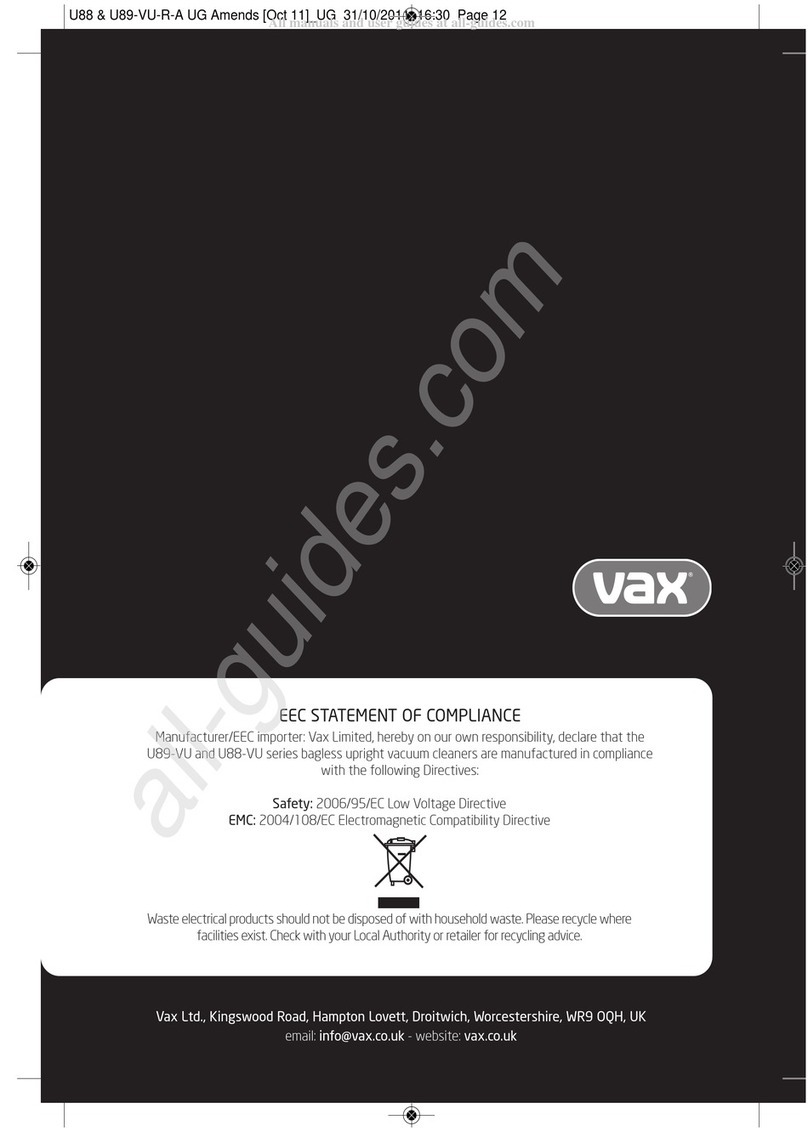 Vax U89-VU-R-A User manual
