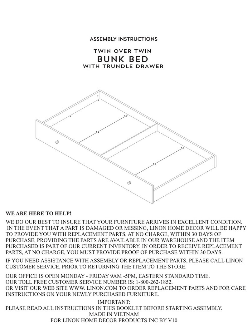 Linon TWIN OVER TWIN Assembly instructions