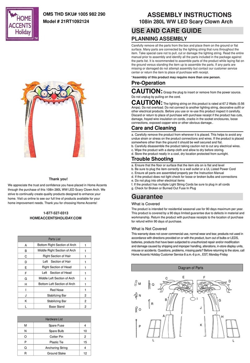 Home Accents Holiday 21RT1092124 Assembly instructions Home Accents Holiday 21RT1092124 Assembly instructions