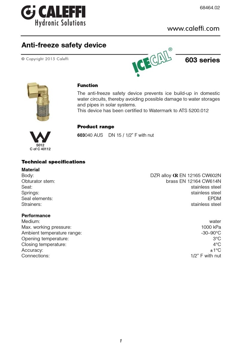 CALEFFI 603 Series User manual