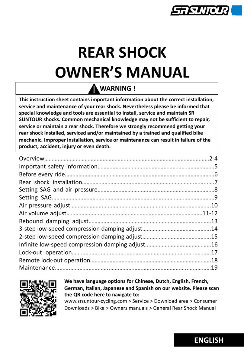 SR Suntour REAR SHOCK User manual