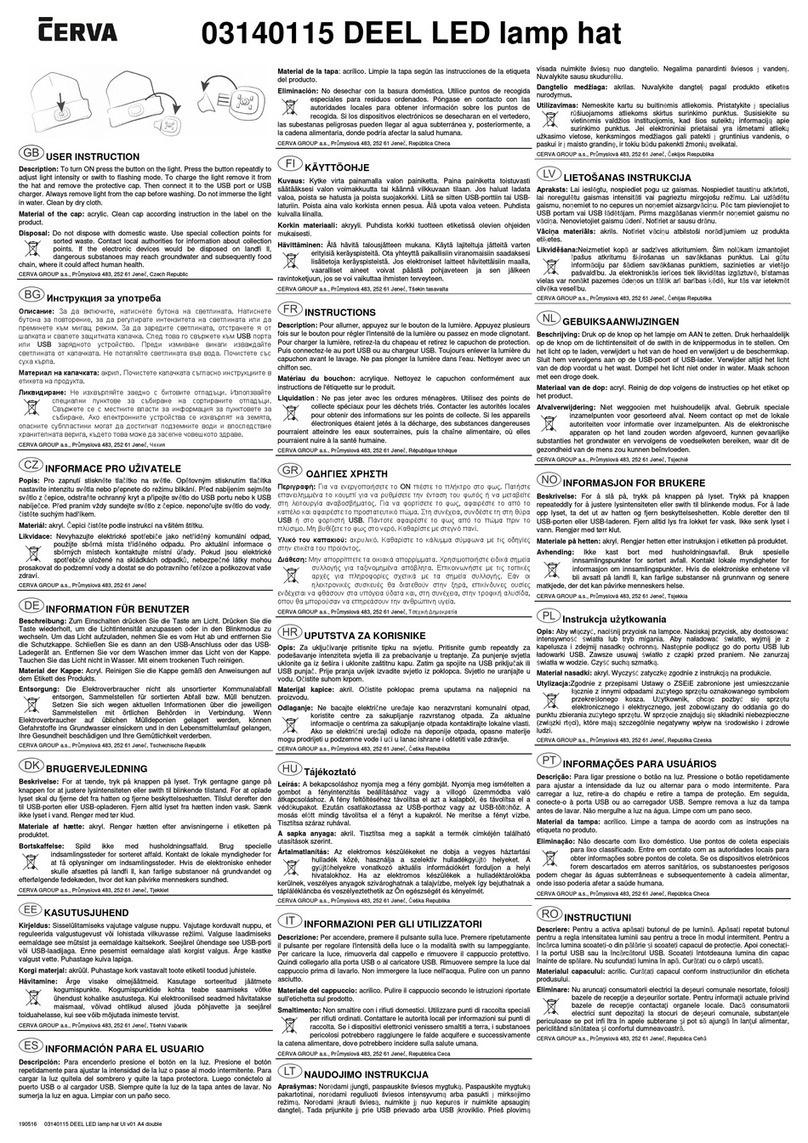 Cerva 03140115 quick start guide