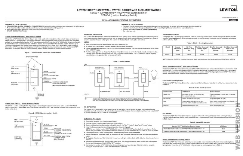 Leviton UPB 5A00-1 Installation and operating instructions Leviton UPB 5A00-1 Installation and operating instructions