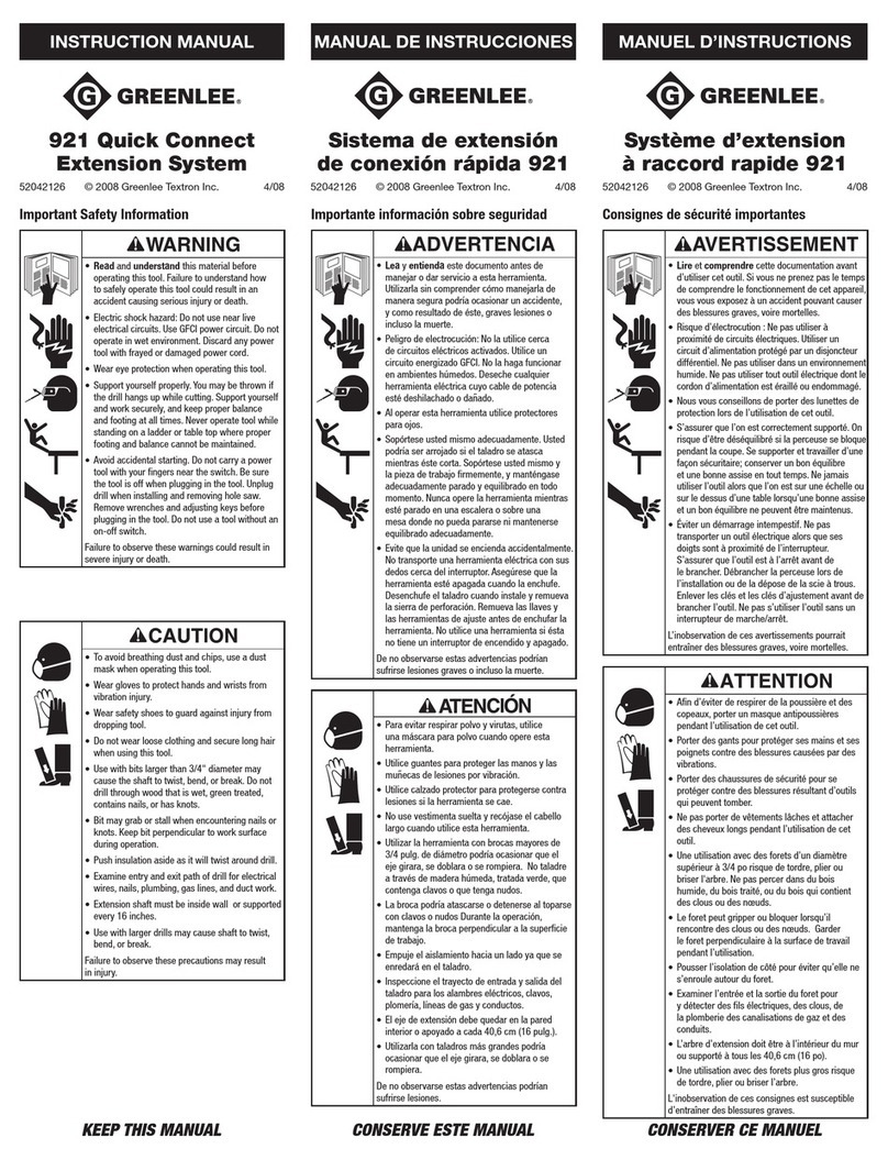 Textron Greenlee 921 User manual