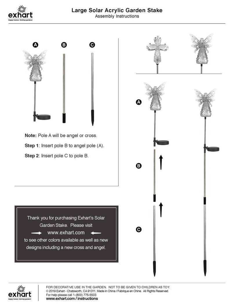 exhart Large Solar Acrylic Garden Stake Assembly instructions