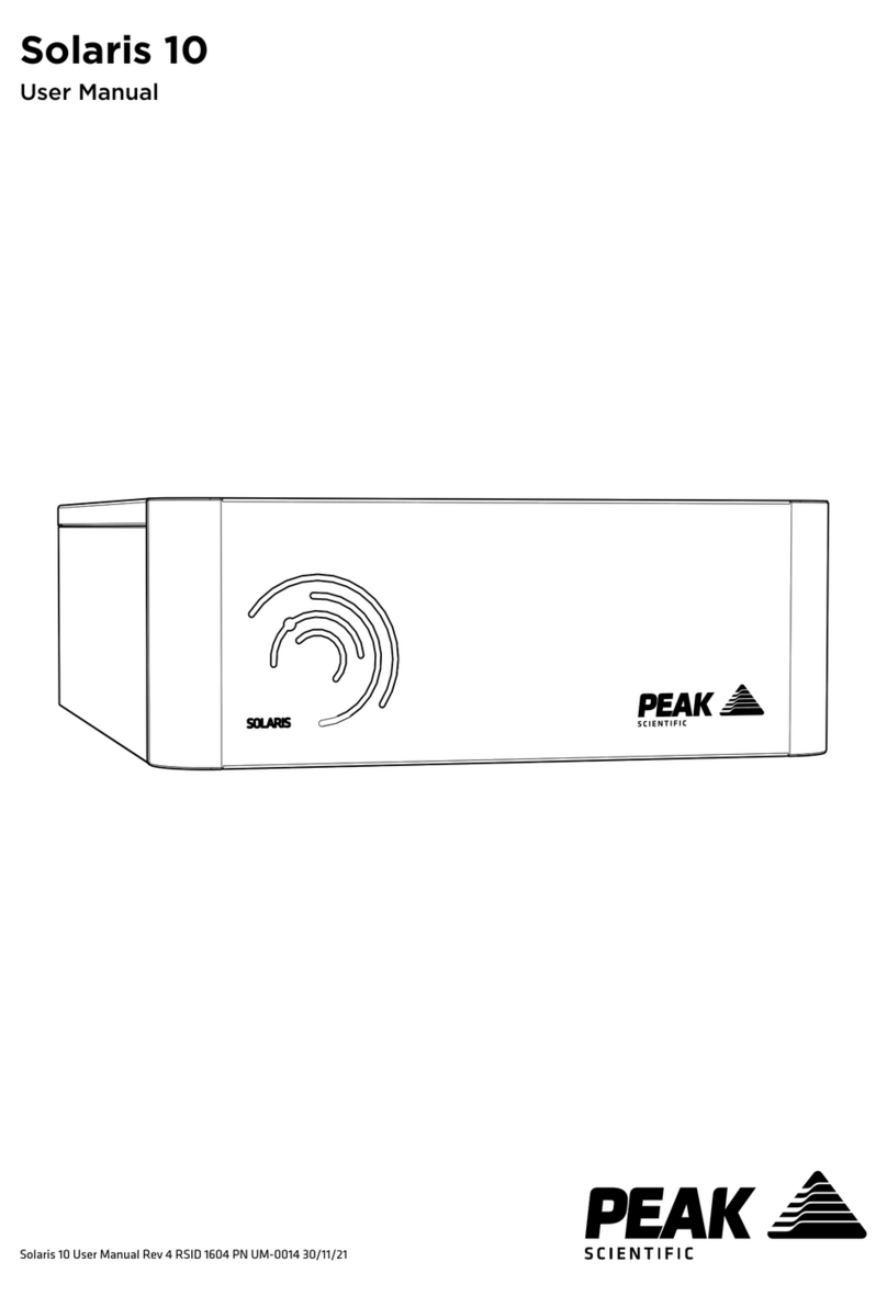 Peak Scientific Solaris 10 User manual