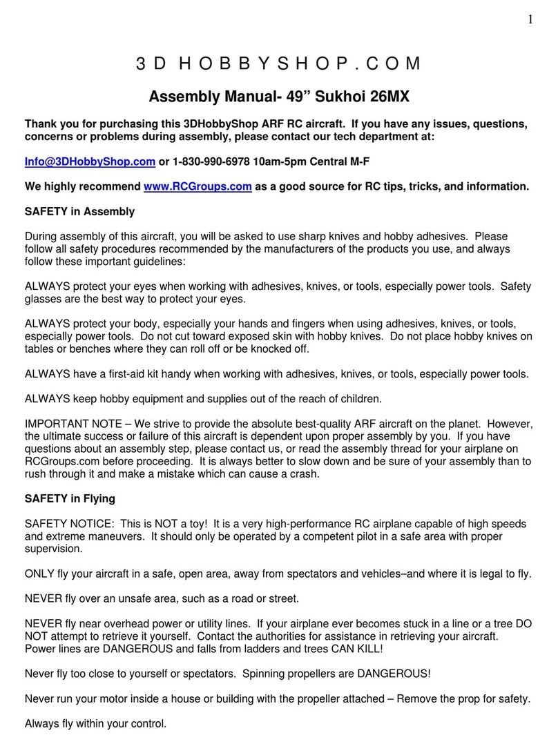 3D Hobby Shop 49 Sukhoi 26MX Assembly manual