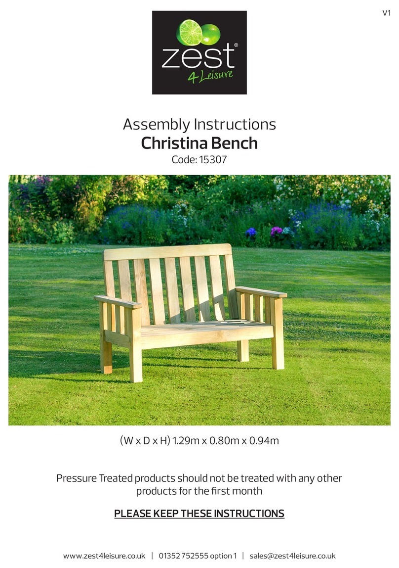 Zest 4 Leisure Christina Bench 15307 User manual Zest 4 Leisure Christina Bench 15307 User manual