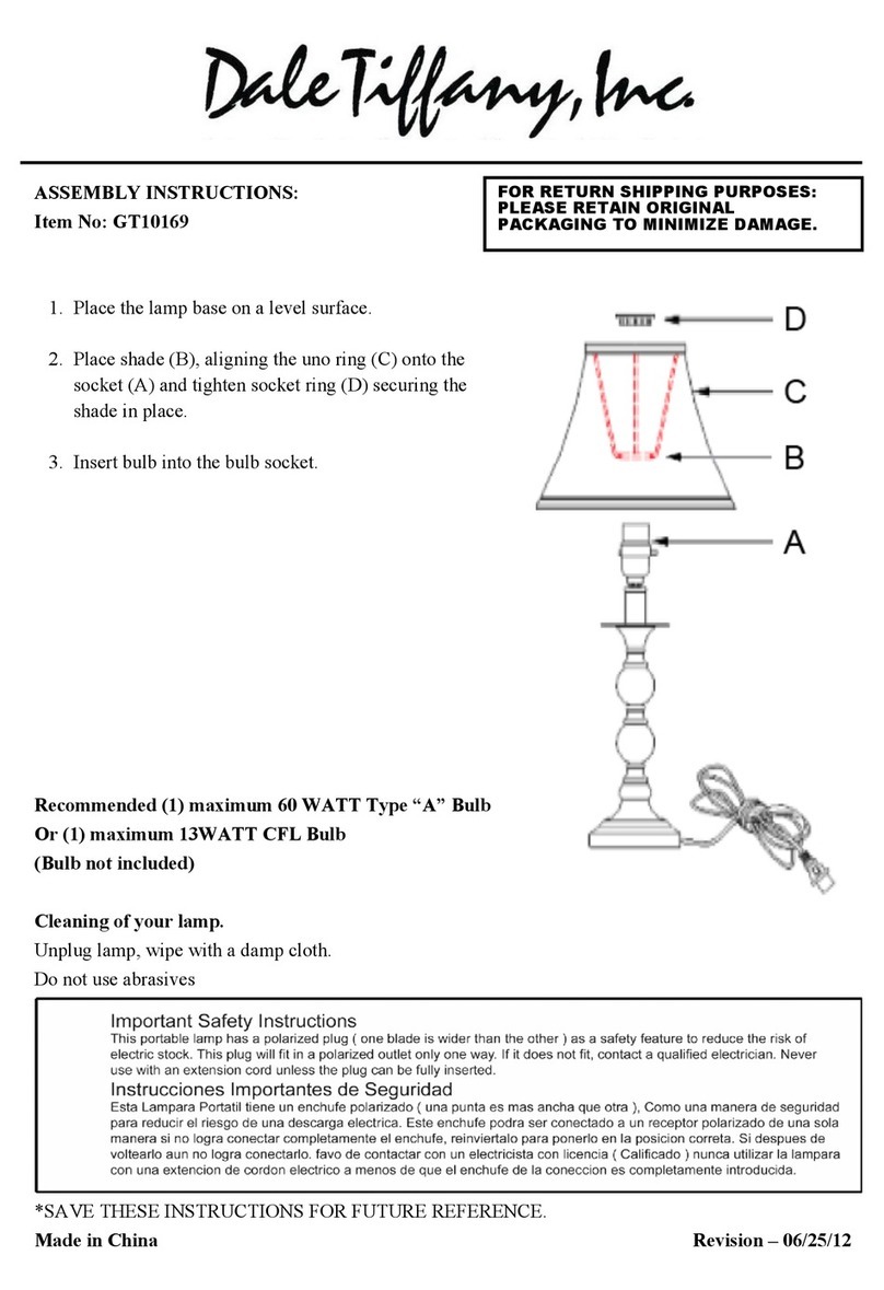 Dale Tiffany GT10169 Assembly instructions