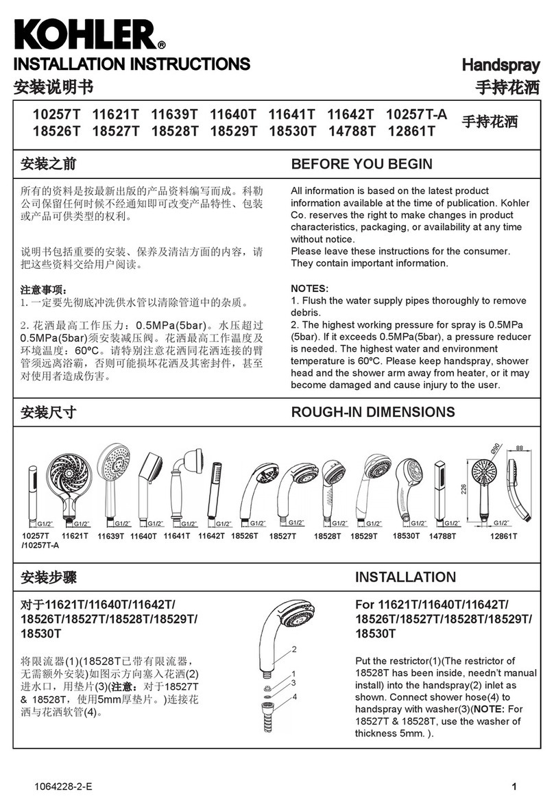 Kohler 10257T User manual Kohler 10257T User manual