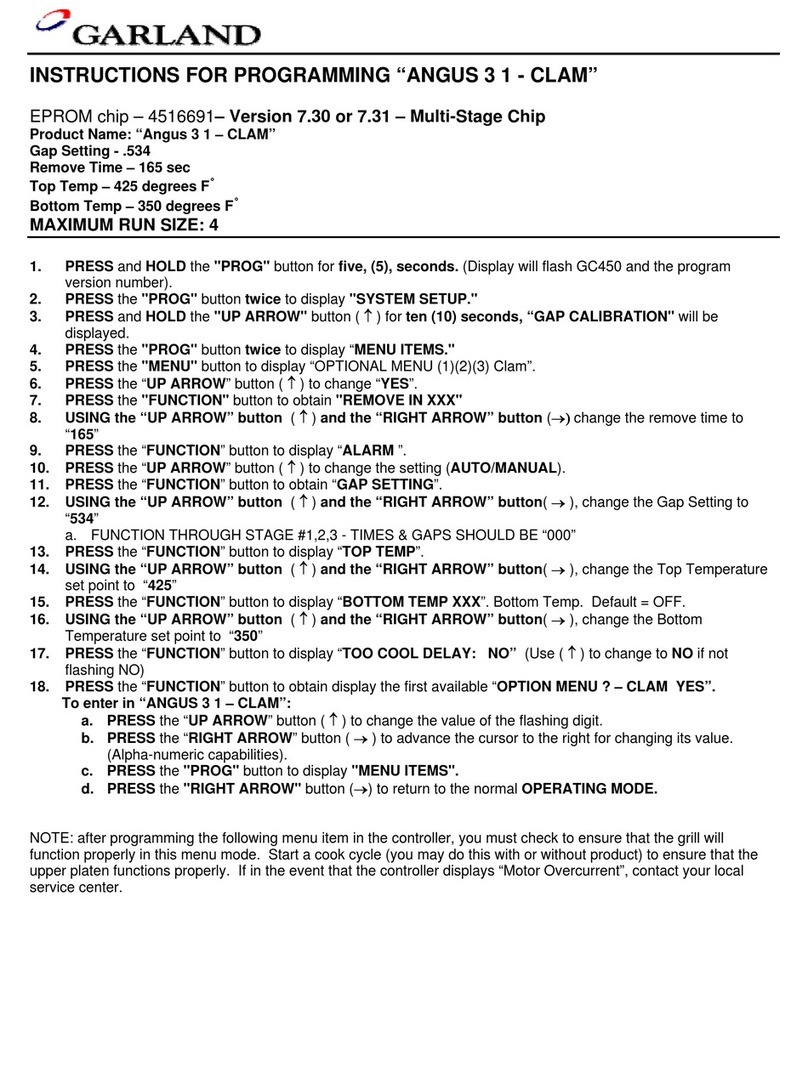 Garland ANGUS 3 1 - CLAM Owner's manual Garland ANGUS 3 1 - CLAM Owner's manual