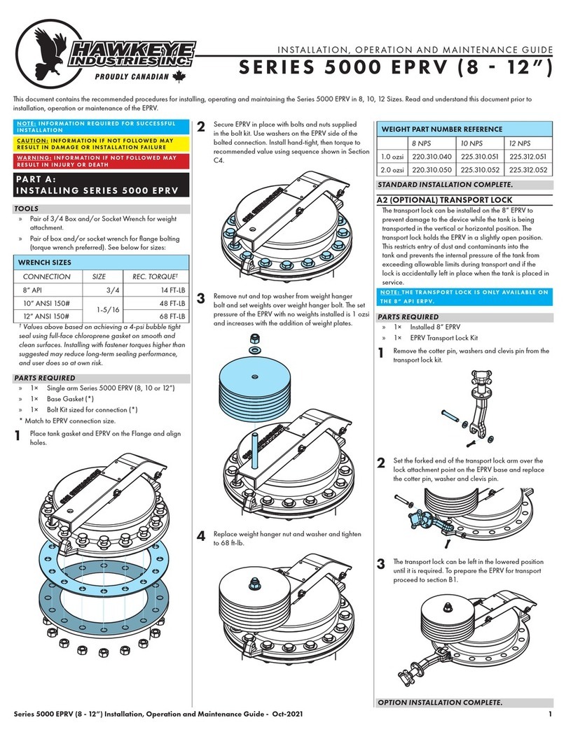 Hawkeye Mfg 5000 Series Installation, operation and maintenance guide