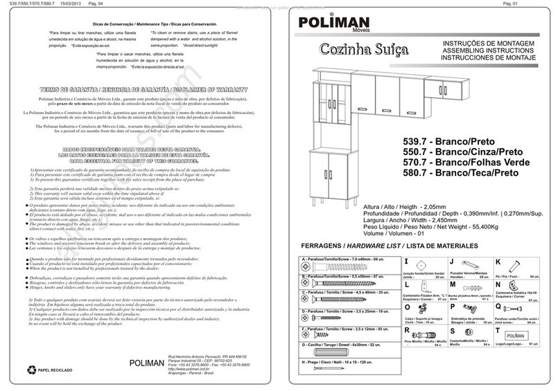 Poliman 539.7 Installation guide