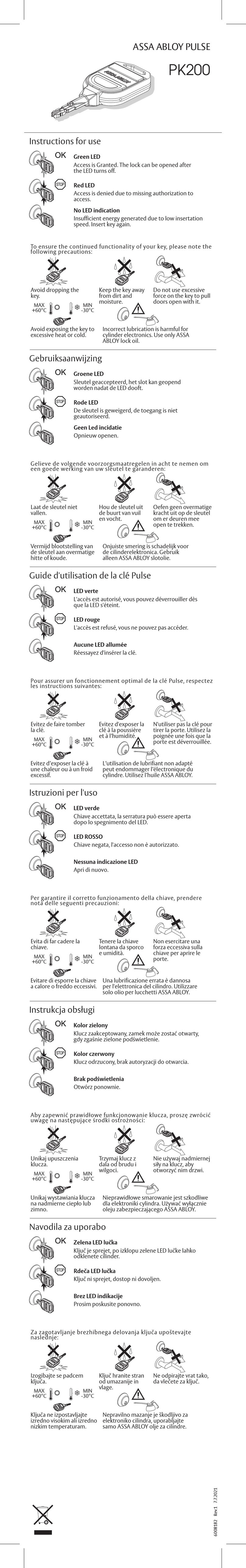 Assa Abloy PULSE PK200 User manual