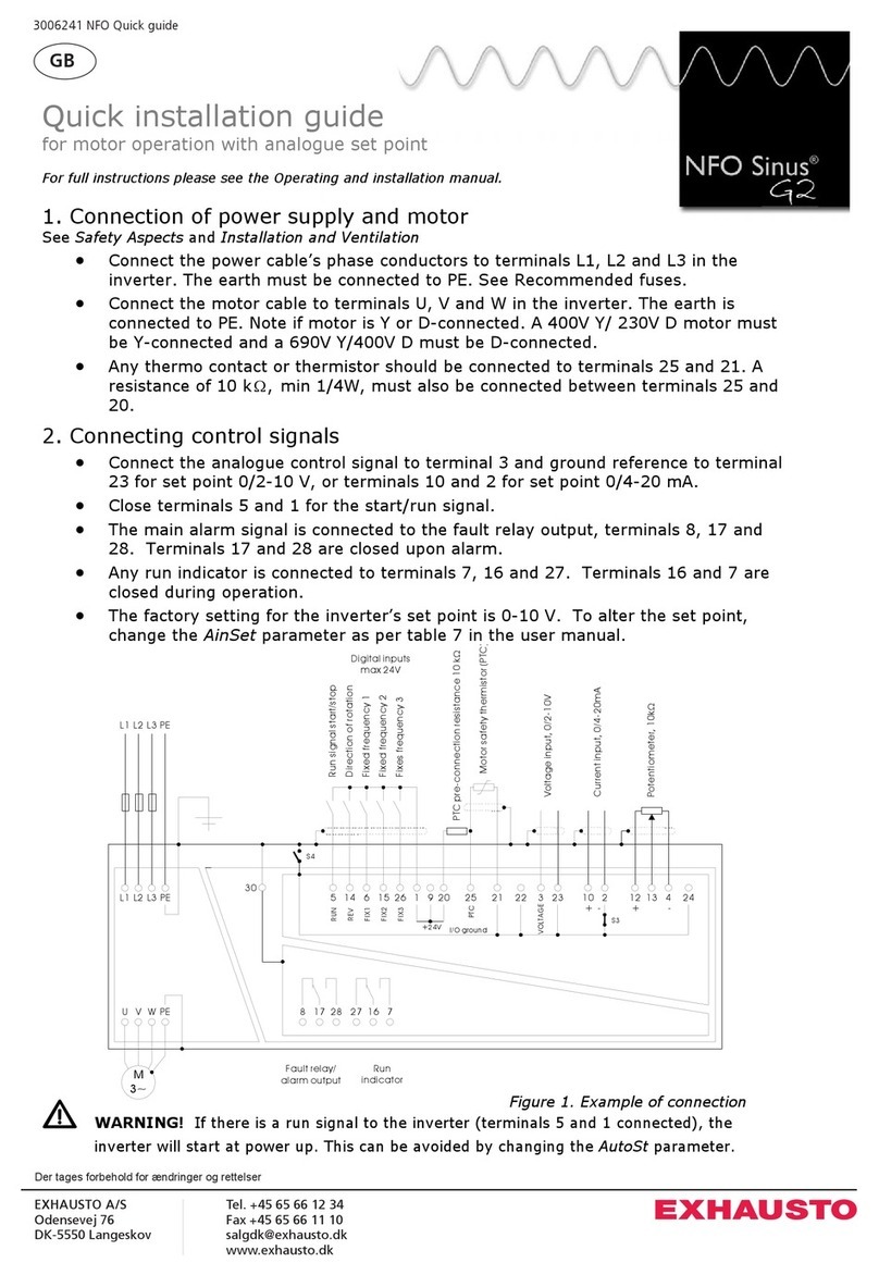 Exhausto NFO Sinus G2 Quick installation guide