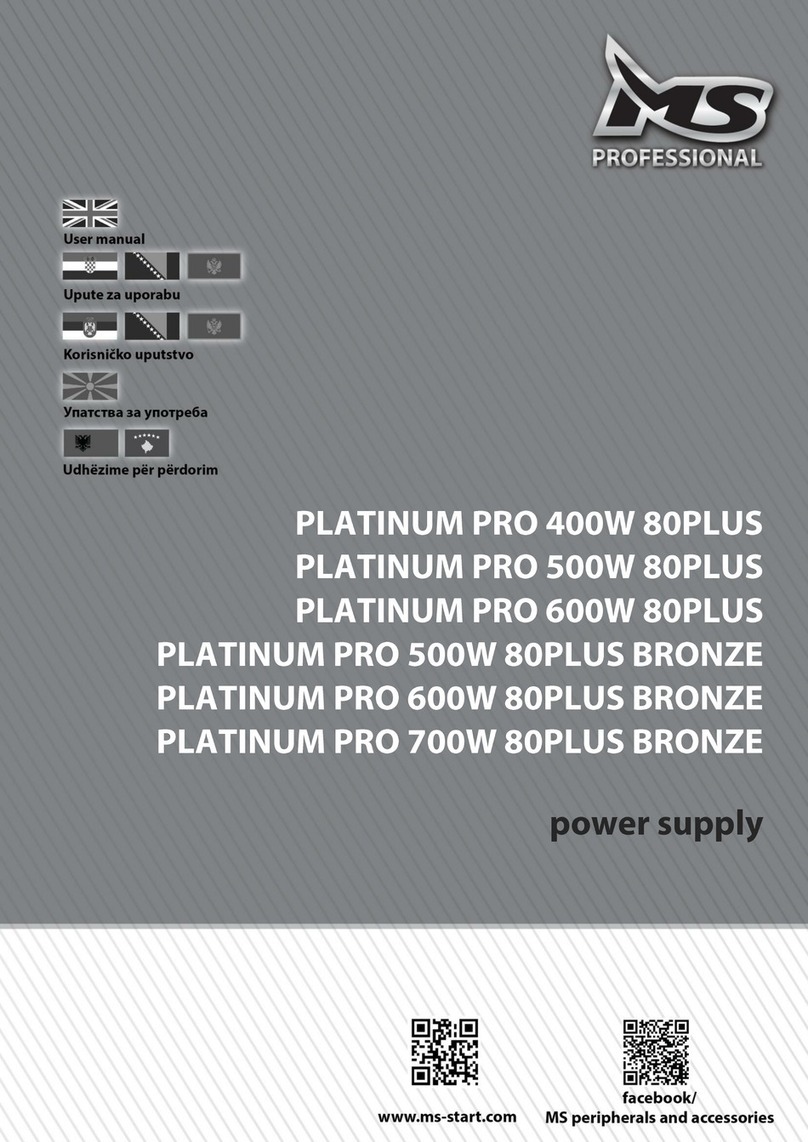 MS PLATINUM PRO 400W 80PLUS user manual