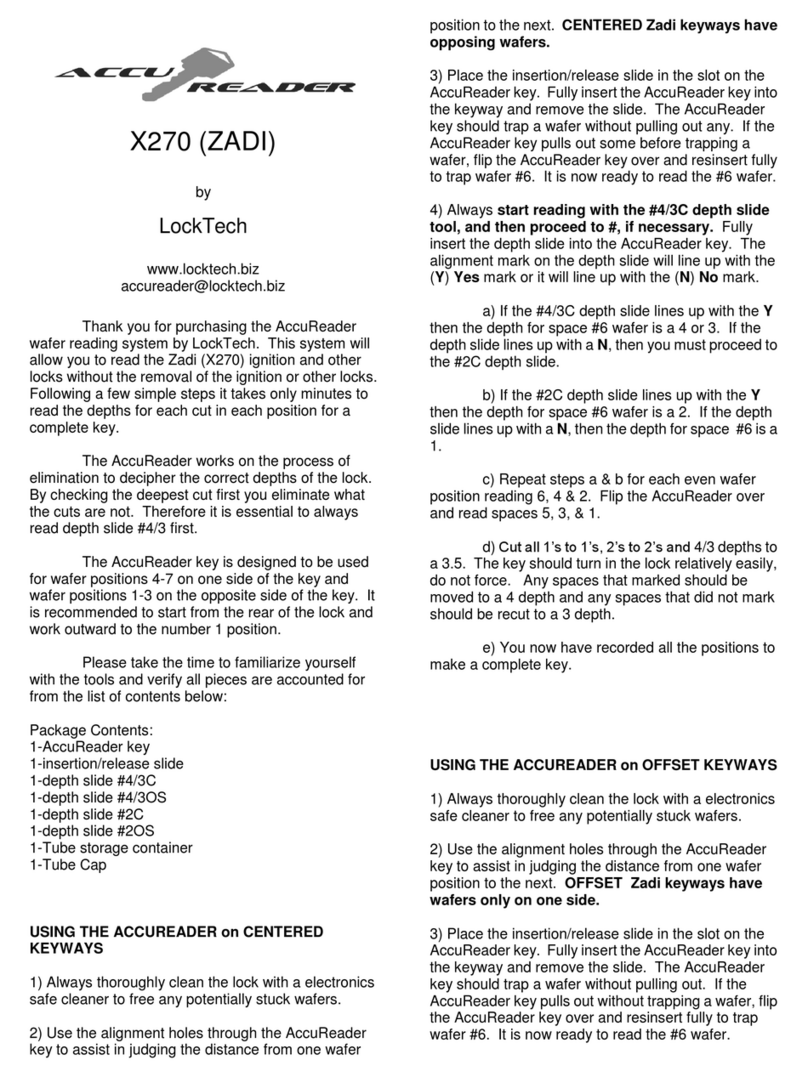 LockTech AccuReader X270 instructions