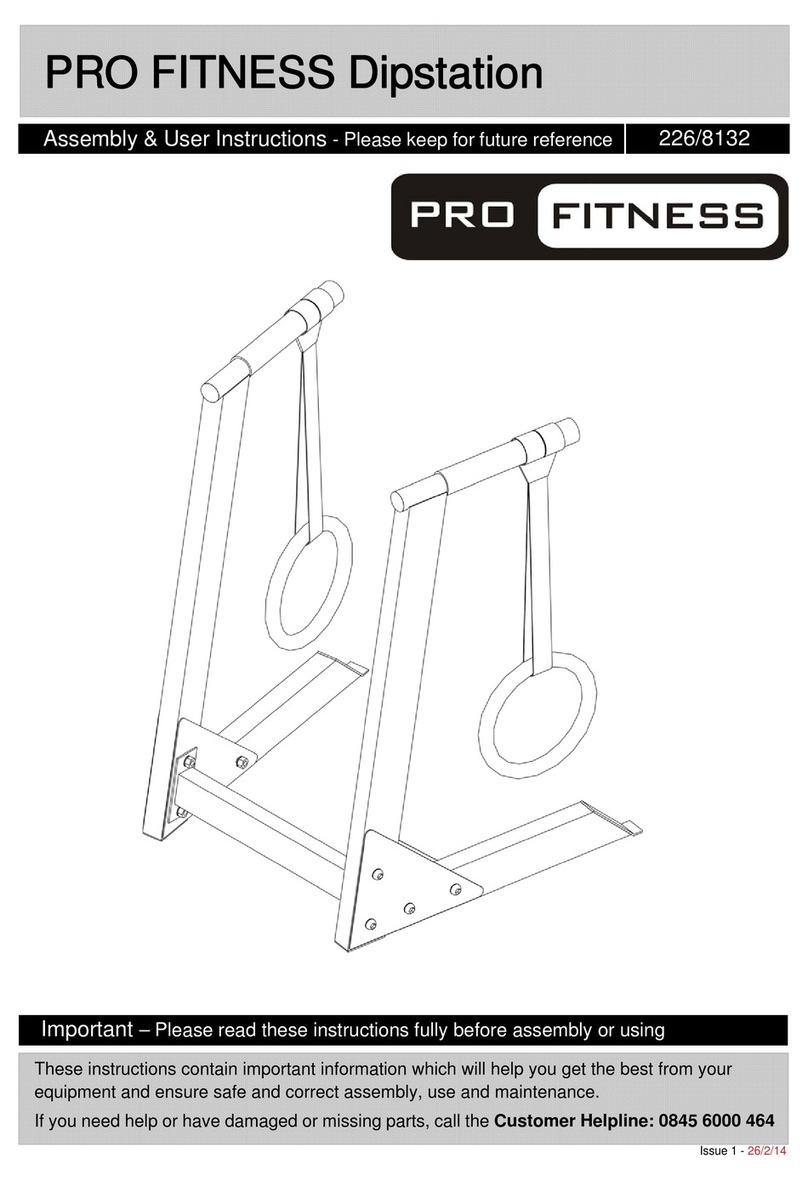 Pro Fitness 226/8132 Assembly & user instructions