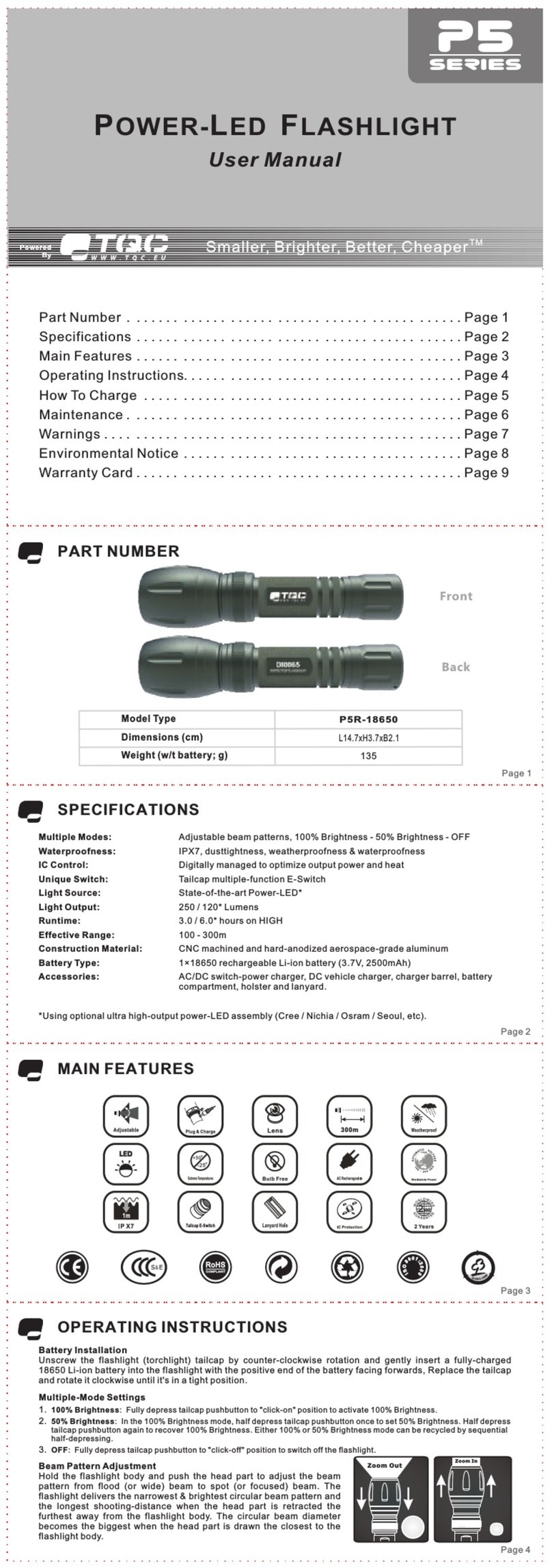 TQC P5 Series User manual