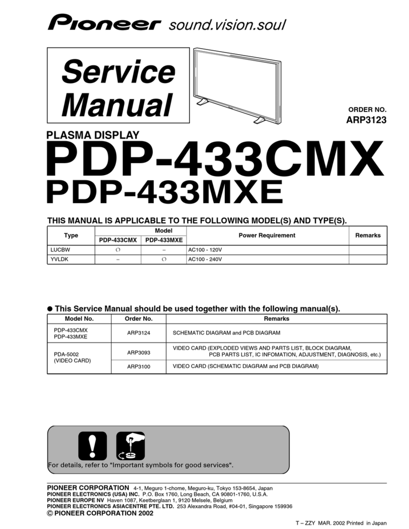 Pioneer PDP-433MXE User manual Pioneer PDP-433MXE User manual