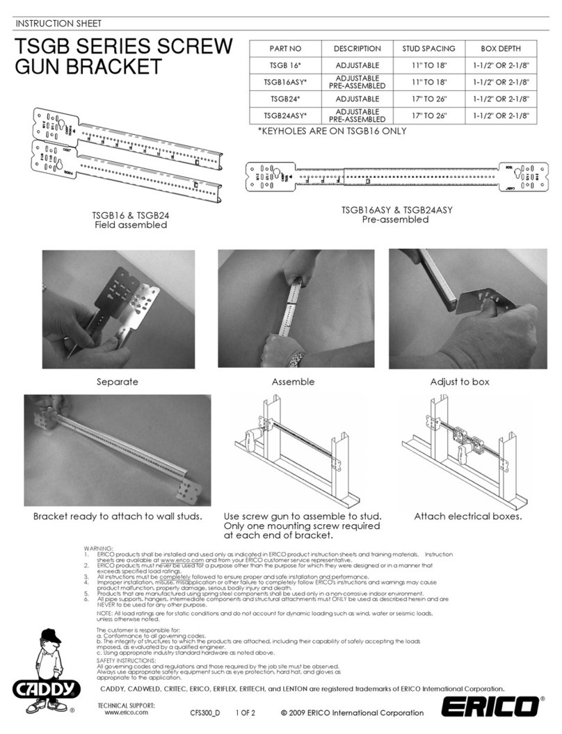 ERICO CADDY TSGB Series instruction sheet