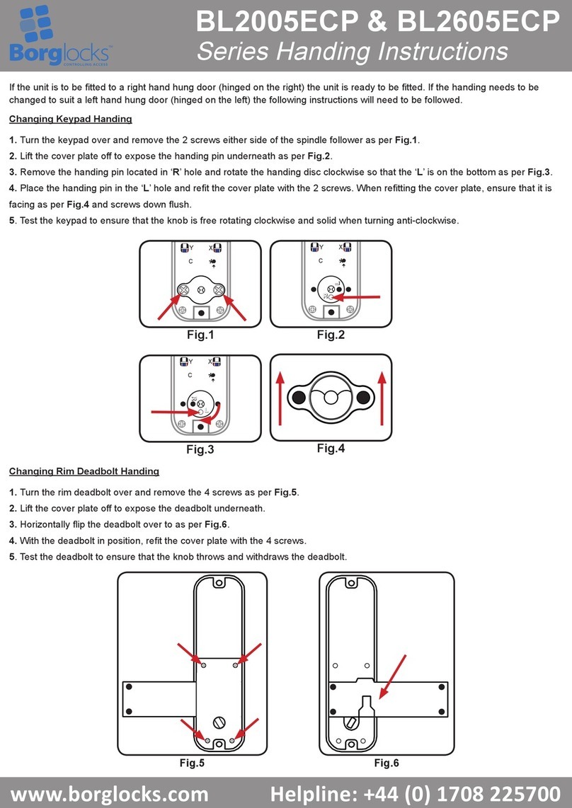 Borglocks BL2005ECP Series Handing instructions