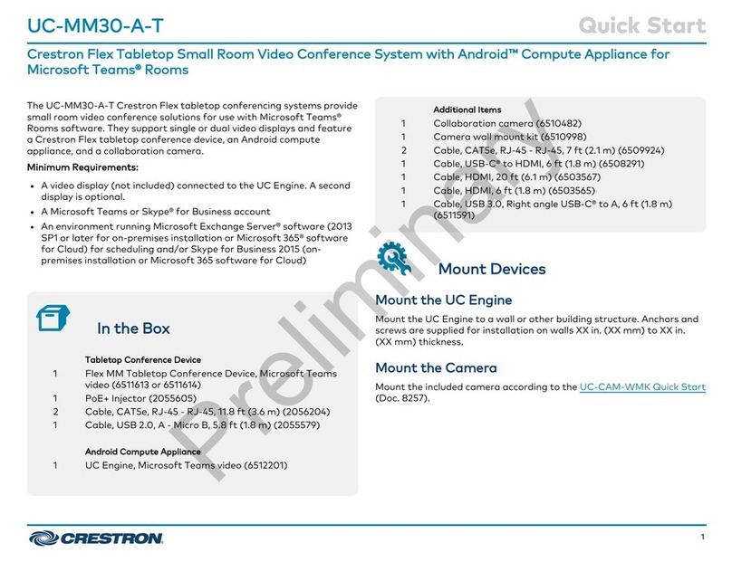 Crestron UC-MM30-A-T User manual Crestron UC-MM30-A-T User manual
