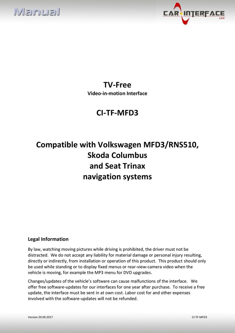 Car-Interface.com CI-TF-MFD3 User manual Car-Interface.com CI-TF-MFD3 User manual