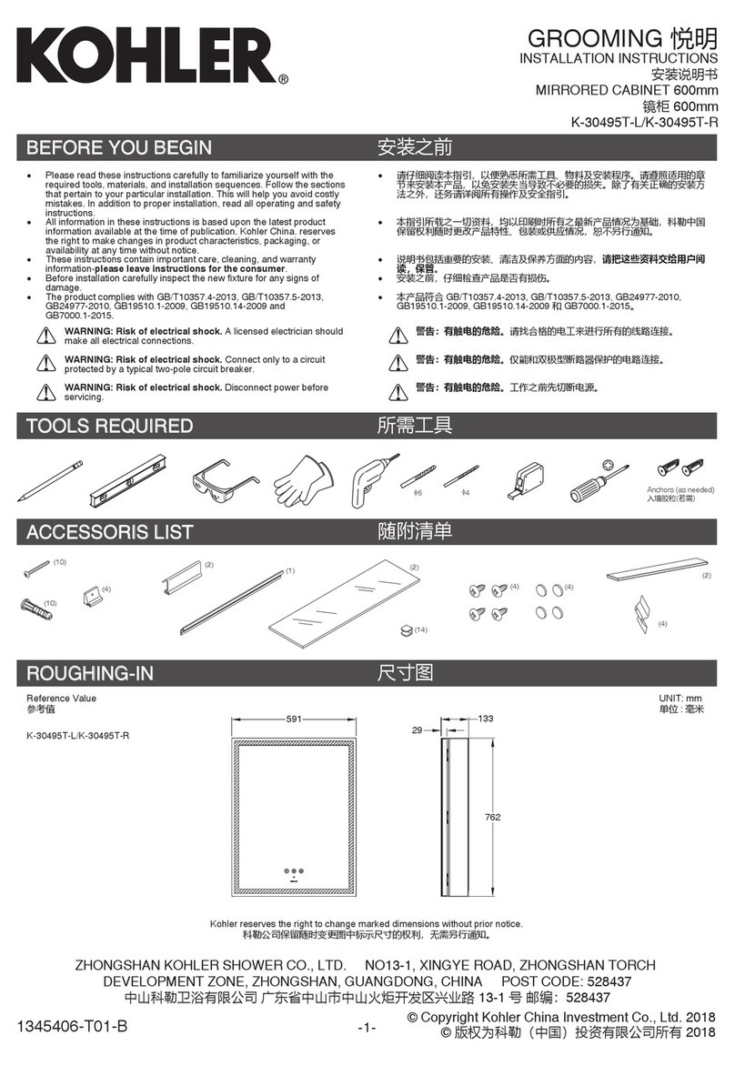Kohler Grooming K-30495T-L User manual