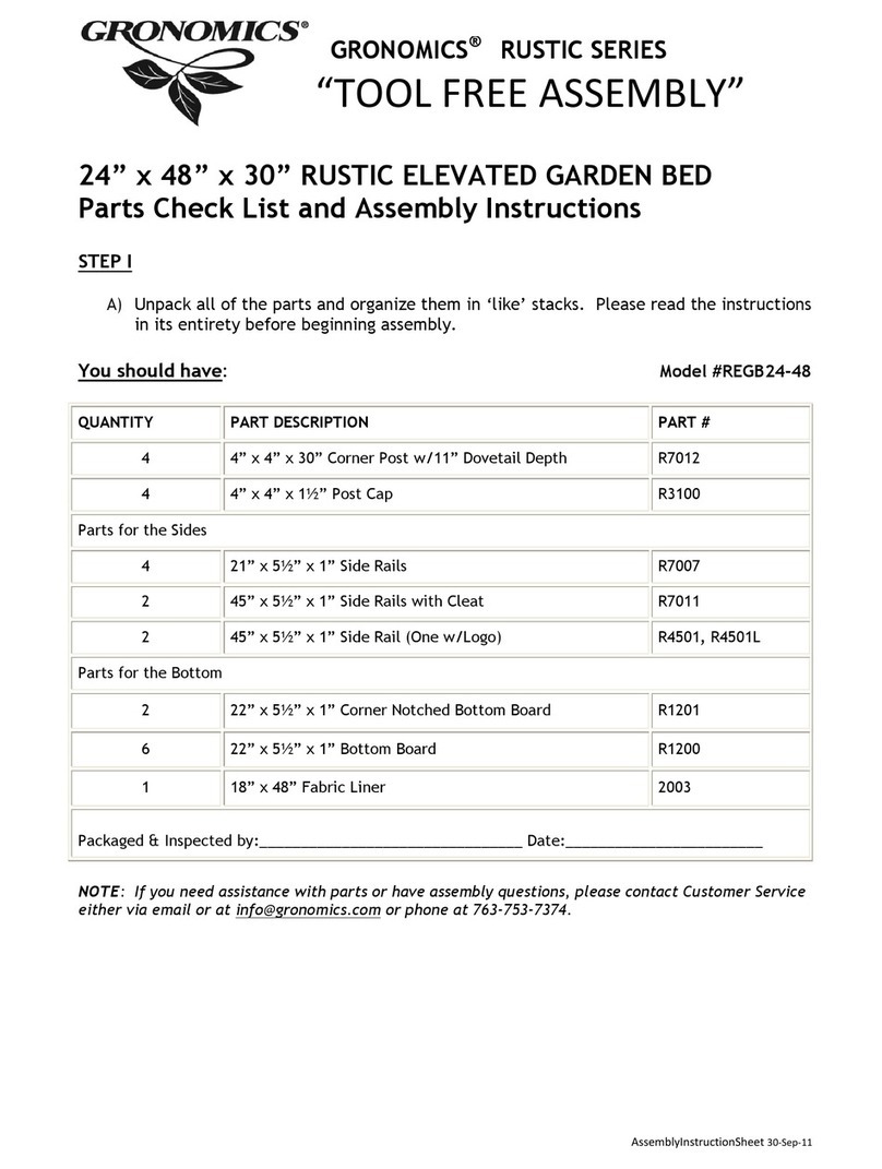 Gronomics RUSTIC Series User manual Gronomics RUSTIC Series User manual