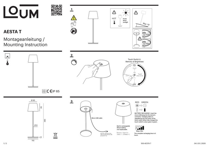 MOLTO LUCE LOUM AESTA T Mounting instruction