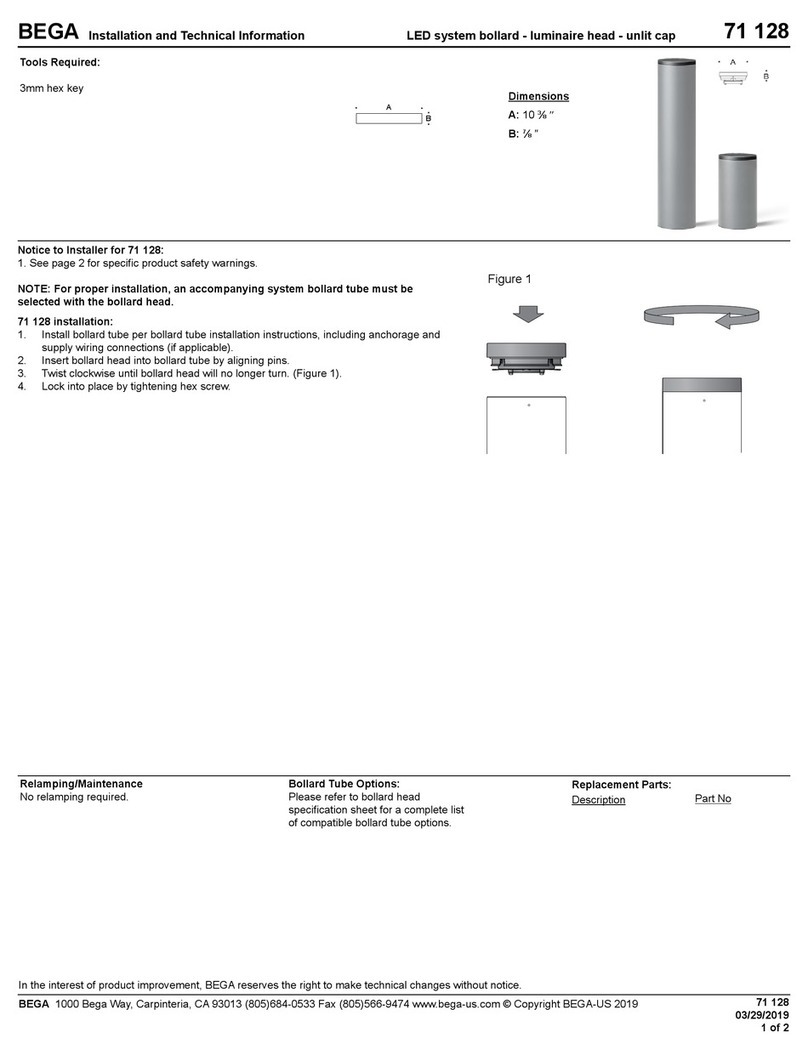 BEGA 71 128 Installation and technical information