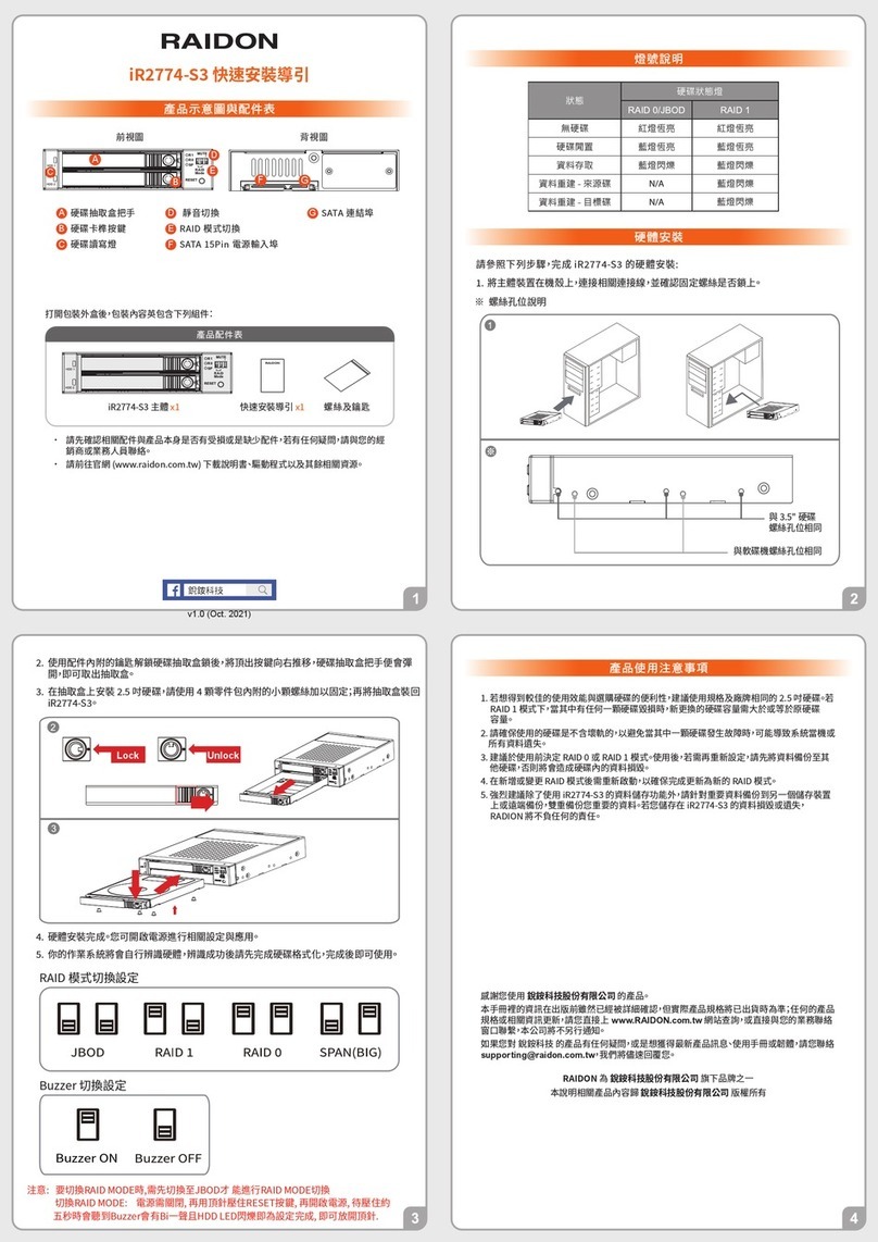 Raidon iR2774-S3 Quick installation guide