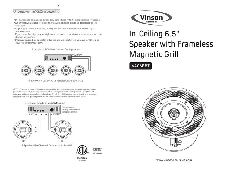 Vinson Acoustics VAC6BBT quick start guide