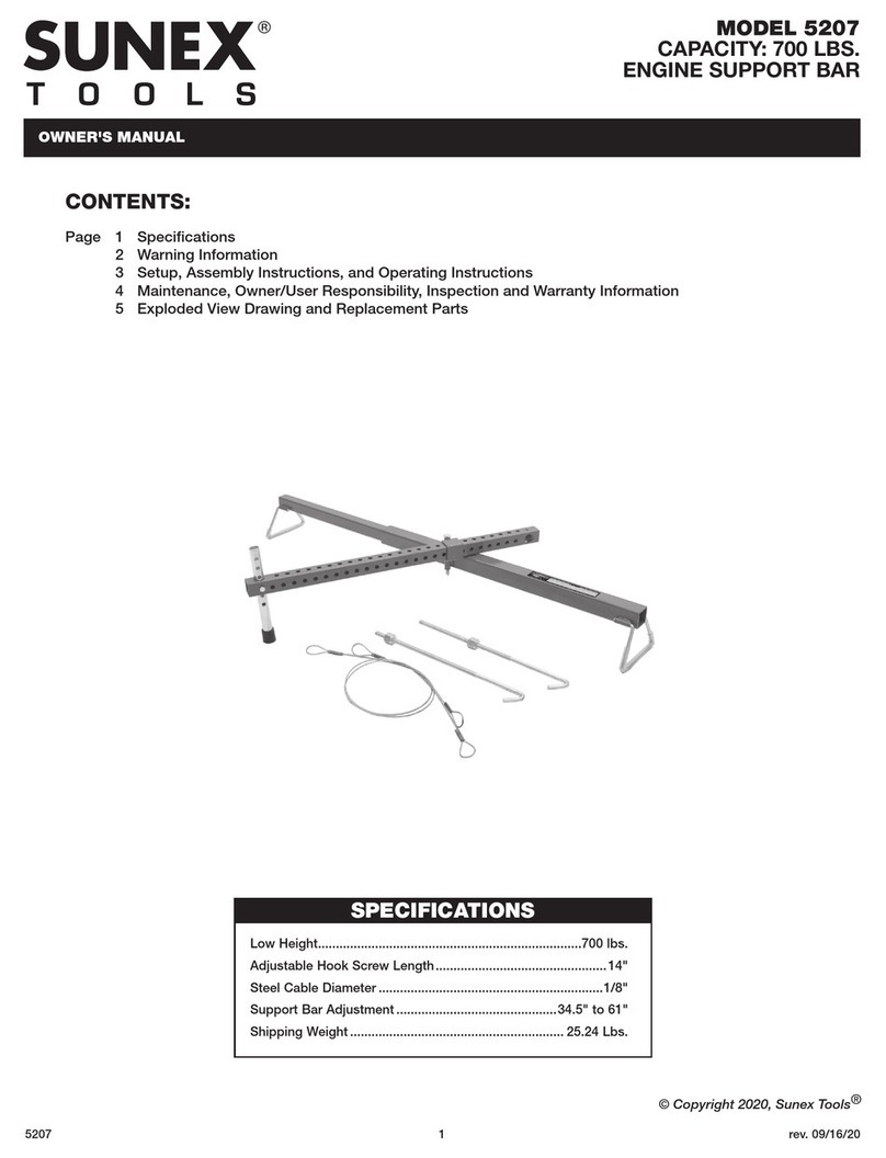 Sunex Tools 5207 owner's manual