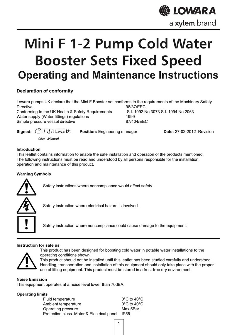 Xylem LOWARA F 1-2 Operating and maintenance instructions