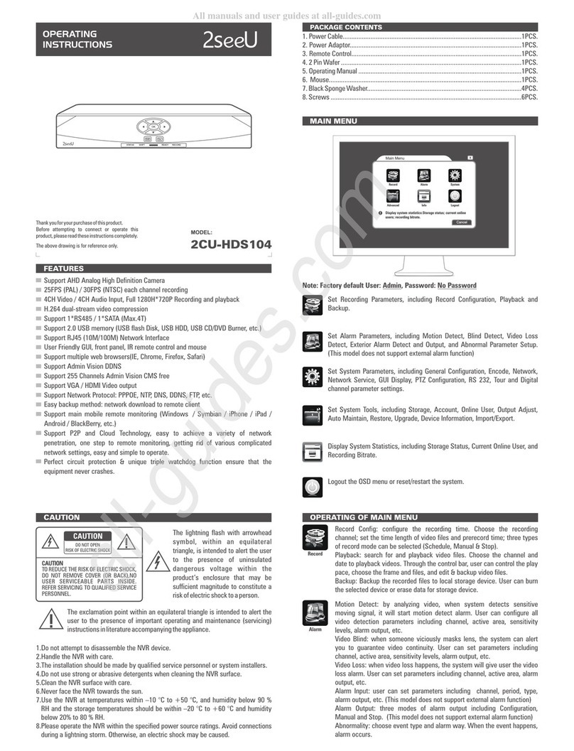 2seeU 2CU-HDS104 operating instructions