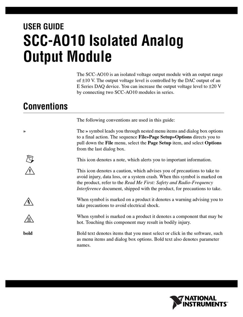 National Instruments Isolated Analog Output Module SCC-AO10 User manual National Instruments Isolated Analog Output Module SCC-AO10 User manual
