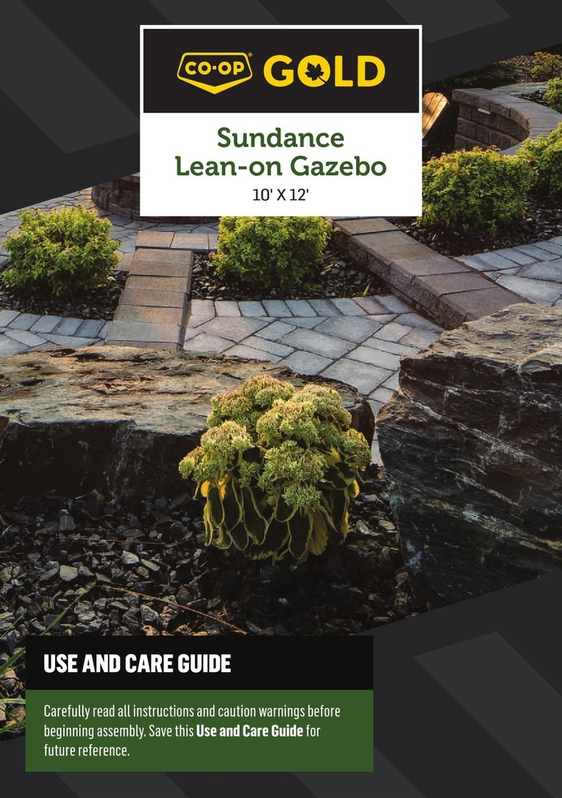 Co-op Sundance Lean-on Gazebo 10' X 12 Use and care guide