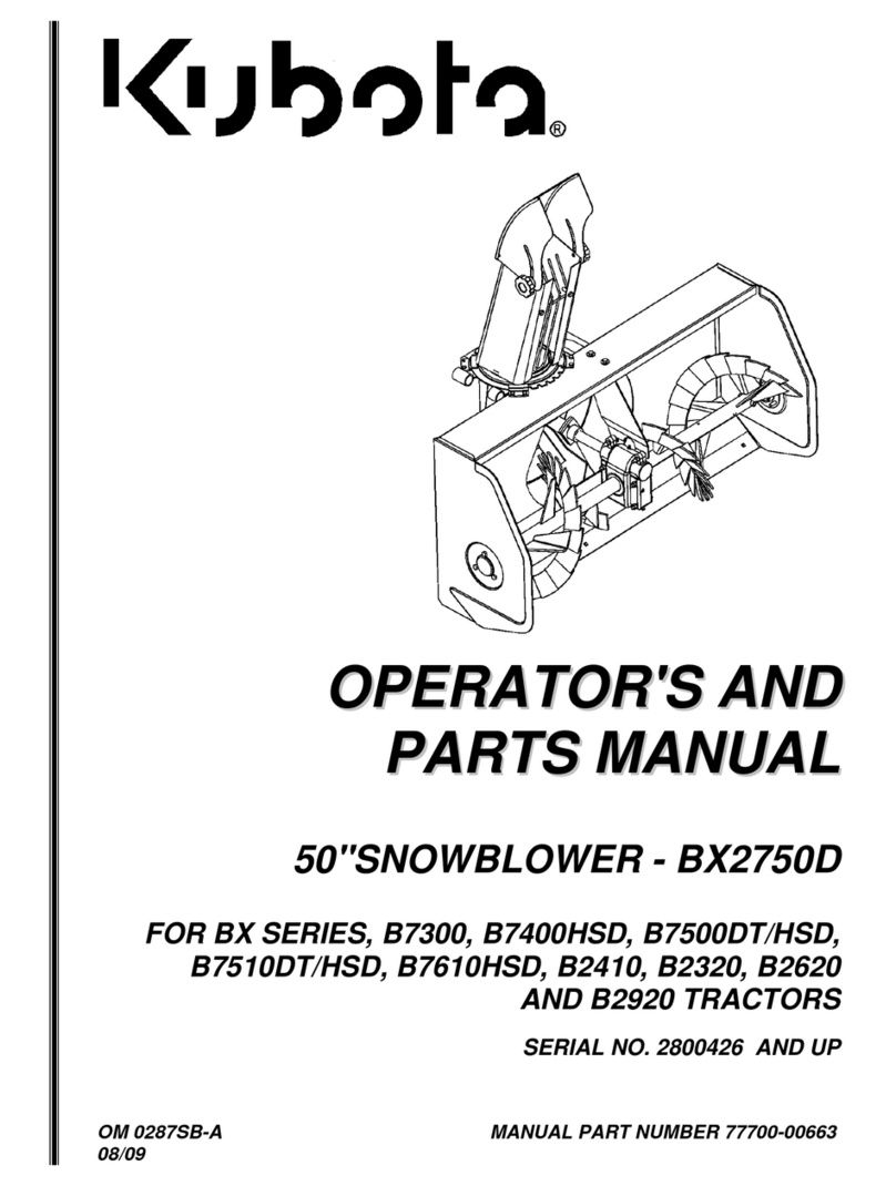 Kubota BX2750D Operator and parts manual