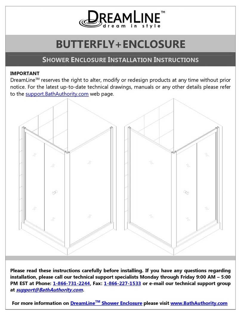 Dreamline BUTTERFLY+ENCLOSURE User manual Dreamline BUTTERFLY+ENCLOSURE User manual
