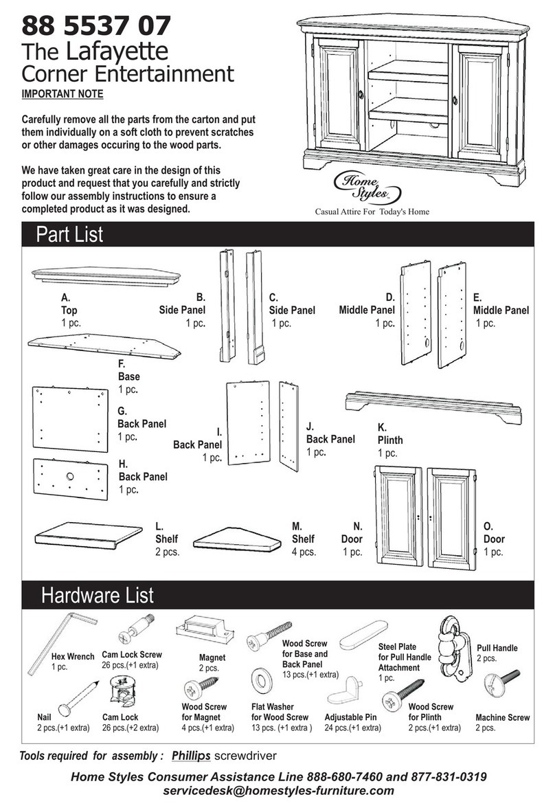 Home Styles Lafayette 88 5537 07 User manual