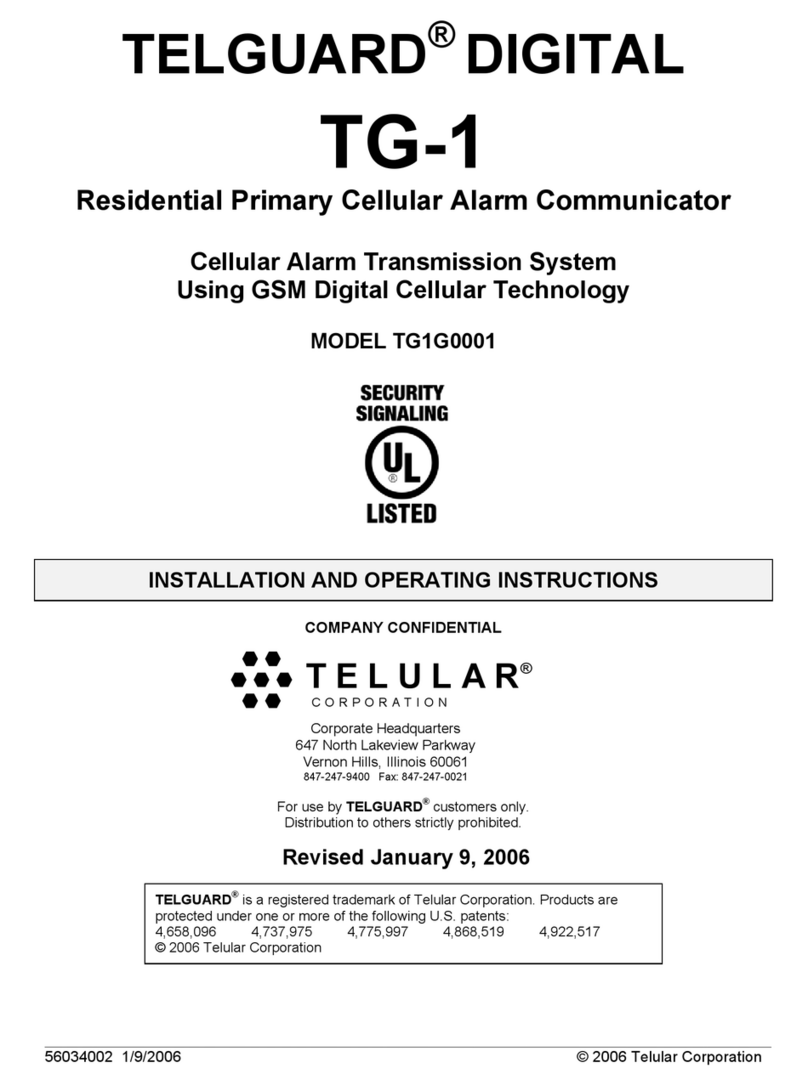 Telular TELGUARD DIGITAL TG-1 User manual