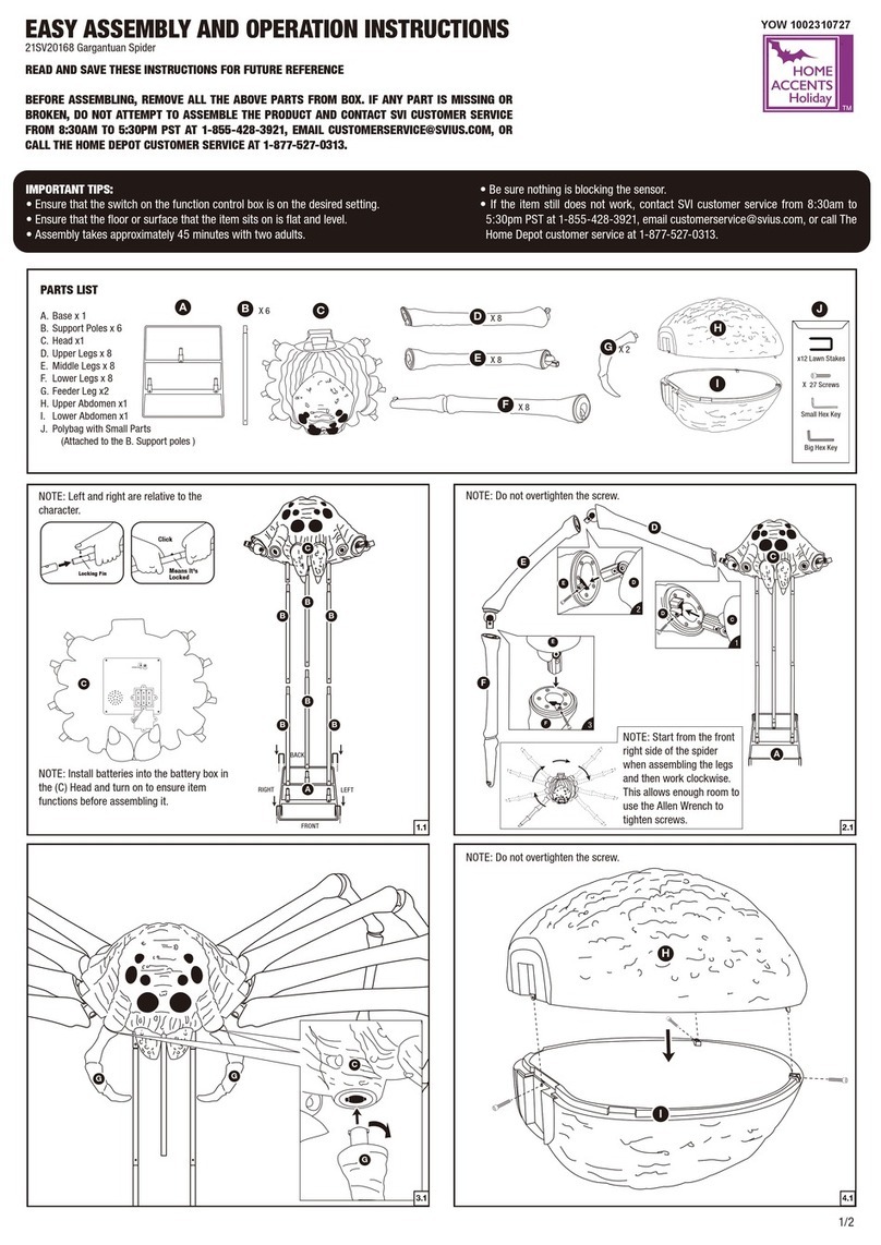 Home Accents Holiday 21SV20168 Easy Assembly and operation instructions Home Accents Holiday 21SV20168 Easy Assembly and operation instructions