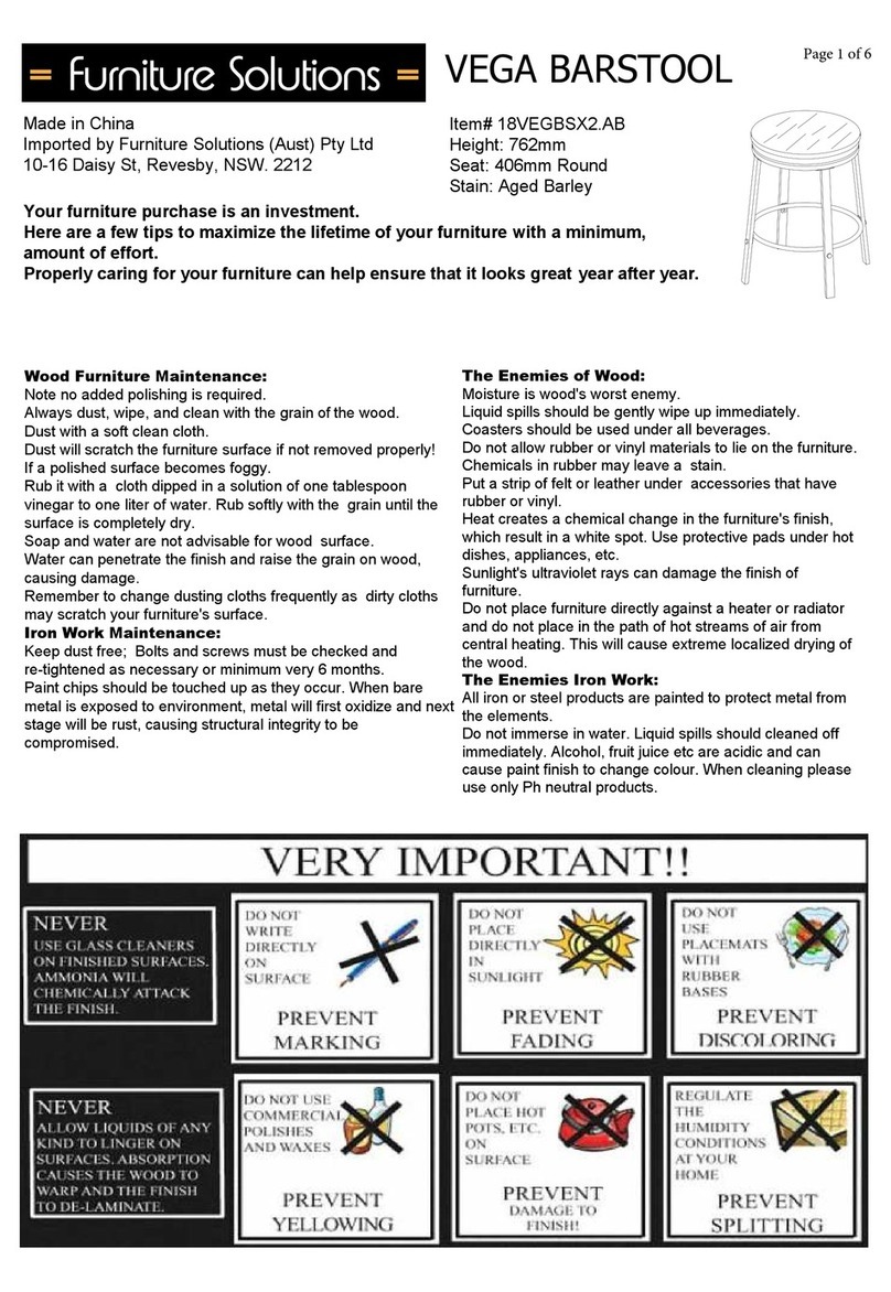 Furniture Solutions VEGA 18VEGBSX2.AB manual